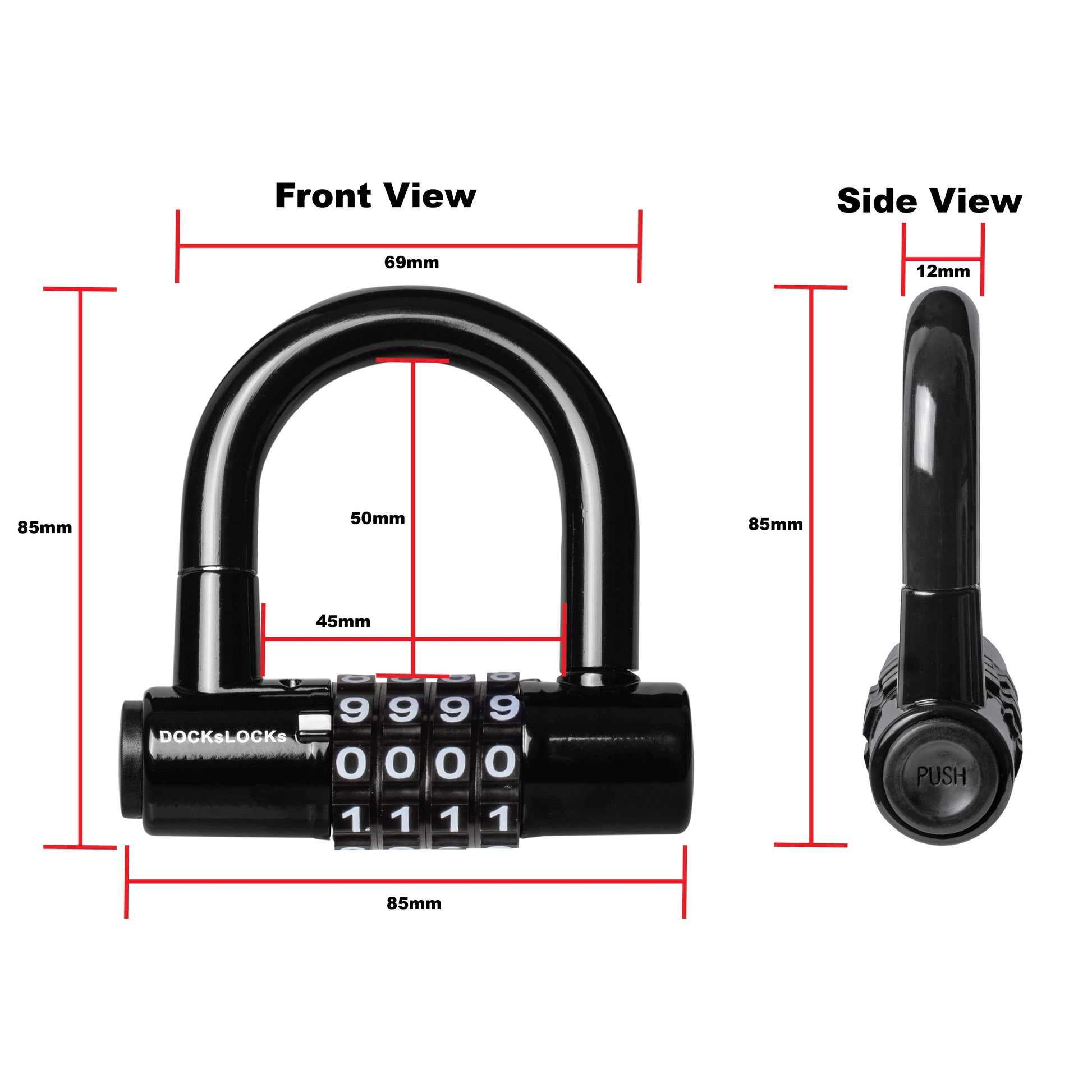 DocksLocks® Anti-Theft Weatherproof Coiled Security Cable with Looped Ends and Short Shackle U-Lock (5', 10', 15', 20' or 25') | SendIt Sailing