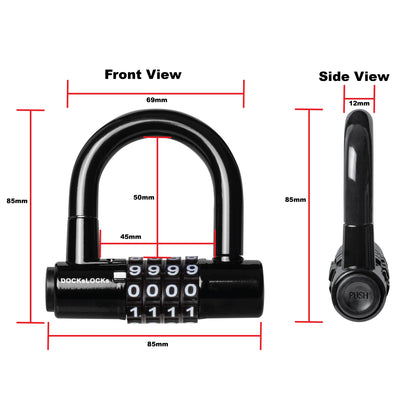 DocksLocks® Heavy Duty Cinch Style 8mm Security Chain - (3ft, 6ft or 10ft) - Weatherproof and Cut Proof with Short Shackle U-Lock | SendIt Sailing