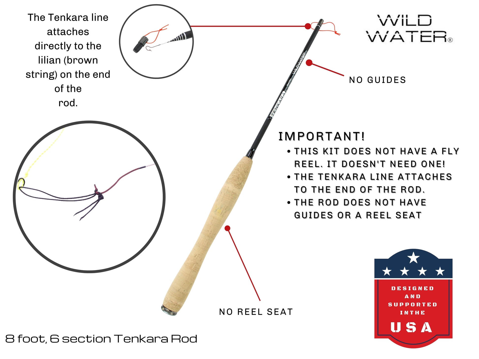 Wild Water Fly Fishing 8ft Tenkara Rod | SendIt Sailing