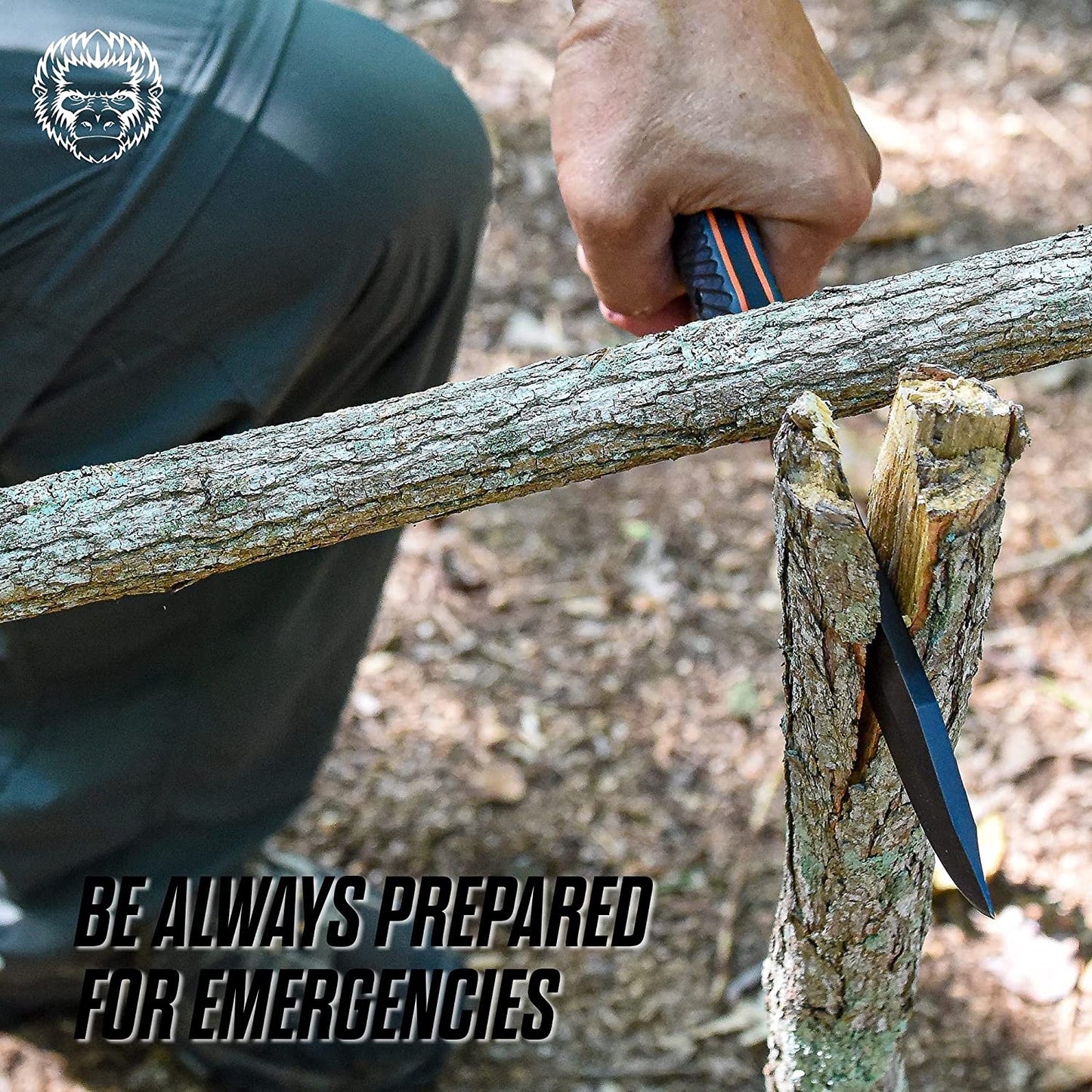 12.32" LAVALINE SURVIVAL KNIFE WITH FIXED 1095 HIGH CARBON STEEL BLADE