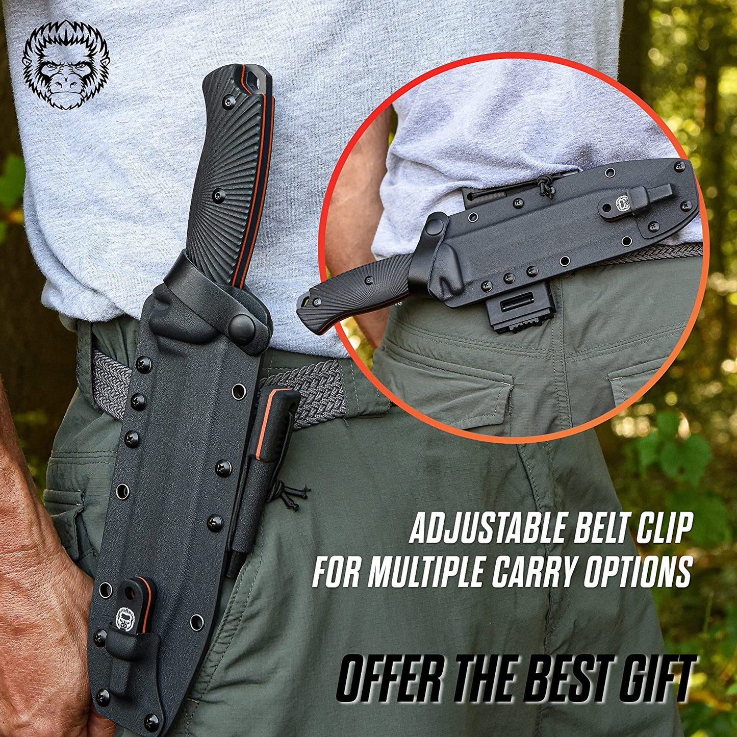 12.32" LAVALINE SURVIVAL KNIFE WITH FIXED 1095 HIGH CARBON STEEL BLADE