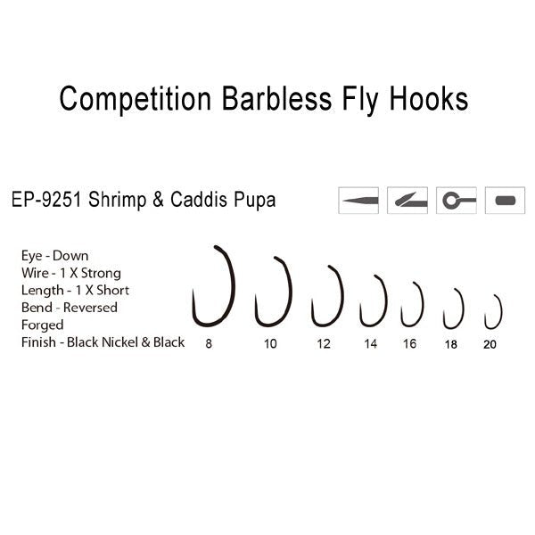 Barbless Shrimp and Caddis Hook 9251