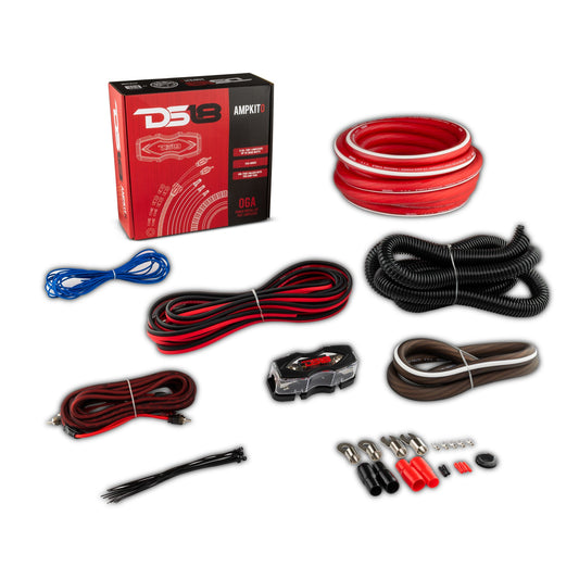 DS18 0-GA Amplifier Installation Kit -Red