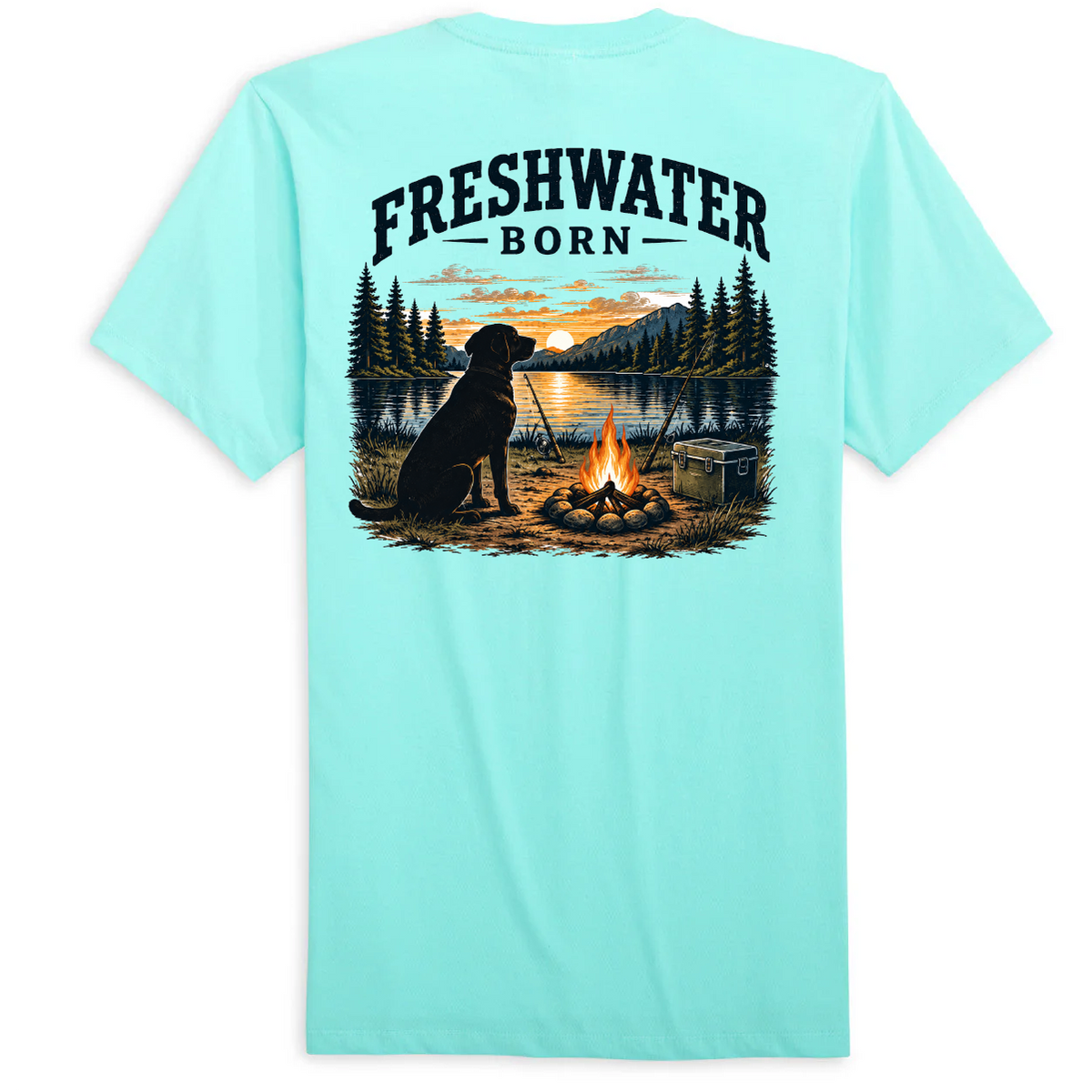 Freshwater Born- Campfire Companion Men's Cotton Tee