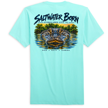 Everglades City, FL Gator Men's Cotton Tee