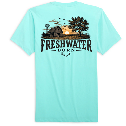 Freshwater Born- Heartland Heritage Men's Cotton Tee