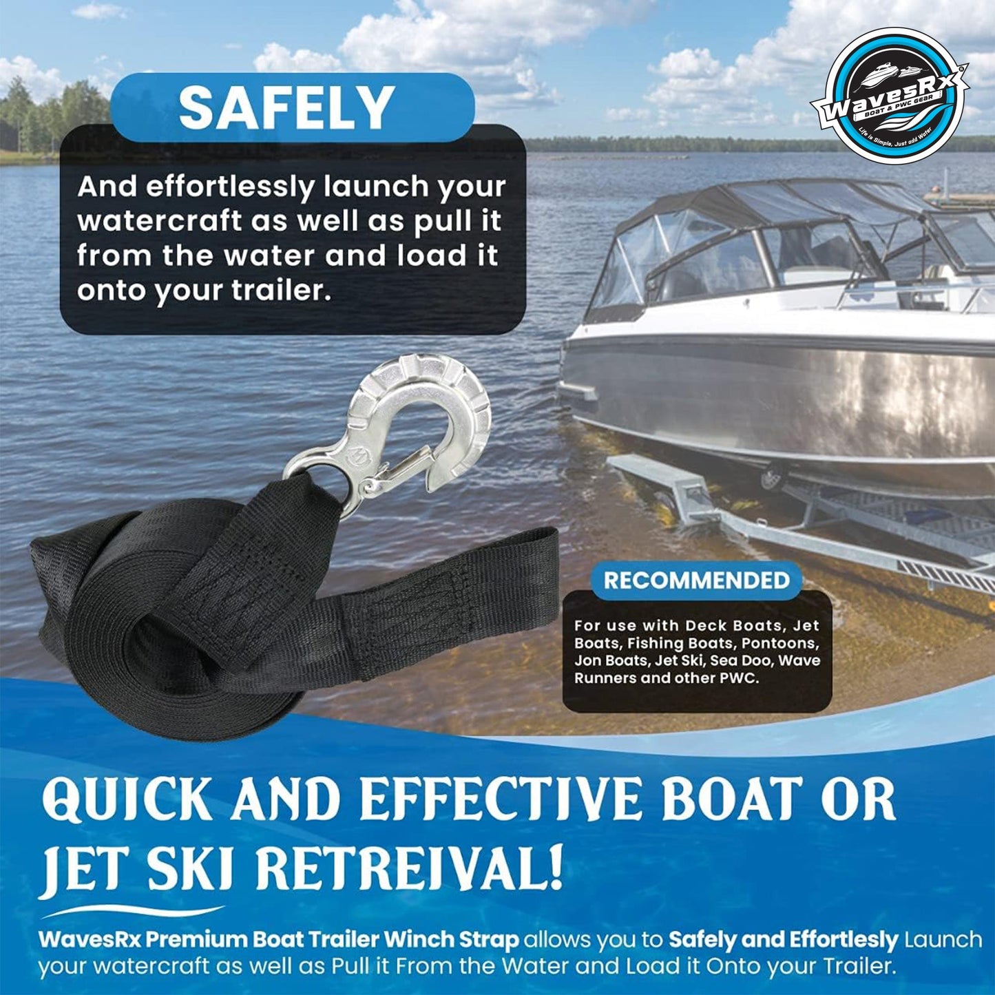 BOAT TRAILER WINCH STRAP