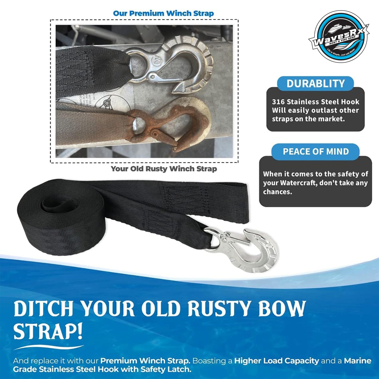 BOAT TRAILER WINCH STRAP