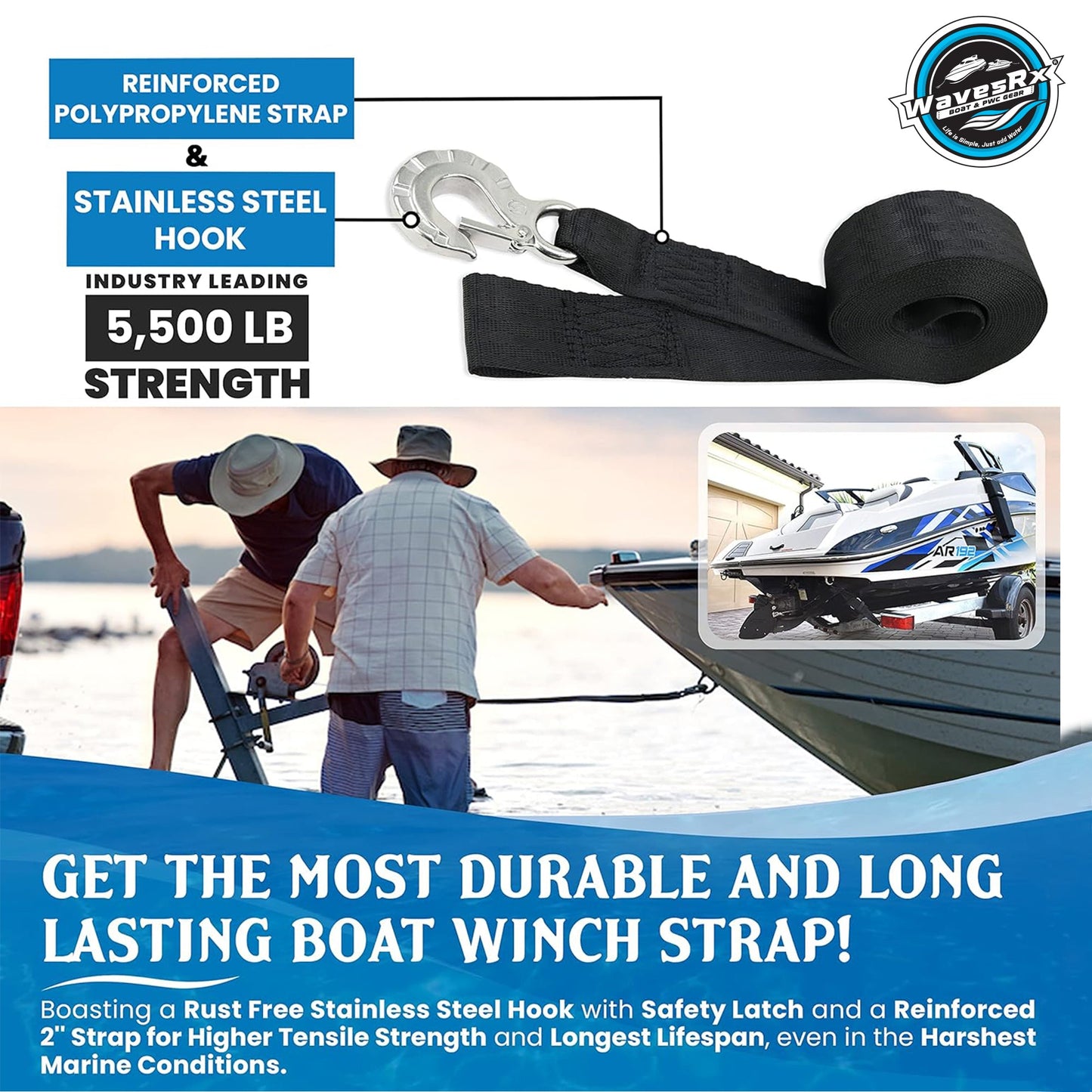 BOAT TRAILER WINCH STRAP