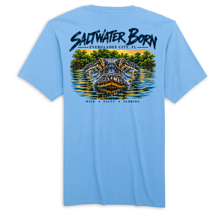Everglades City, FL Gator Men's Cotton Tee