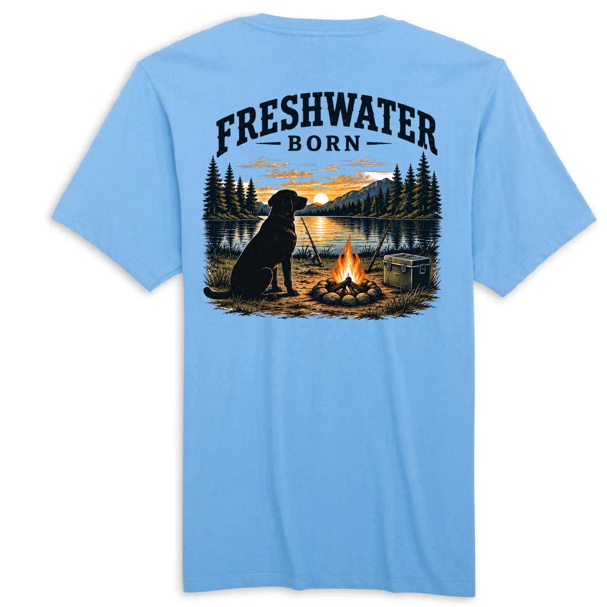 Freshwater Born- Campfire Companion Men's Cotton Tee
