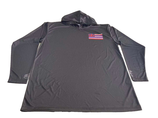 Hawaiian Fish Flag Black Dri Fit Hoodie (Adult/Keiki)
