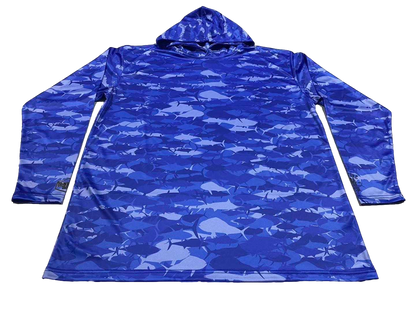 Pelagic Royal Camo Face Buff Dri Fit Hoodie  (Adult/Youth)