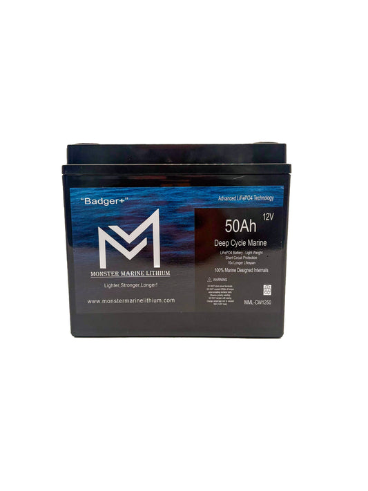 12v 50Ah Deep Cycle Lithium Marine Battery "Hyena" - MML-CW1250