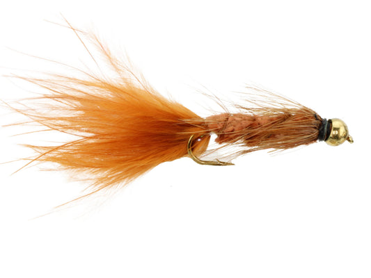 Wild Water Fly Fishing Brown Wooly Bugger w/ Bead Head, Size 10 (Qty 6) | SendIt Sailing