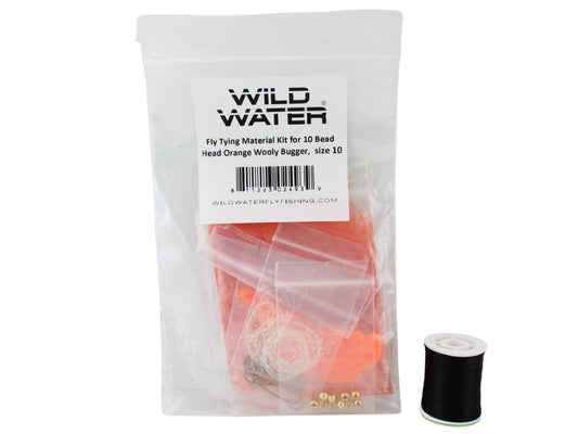 Wild Water Fly Fishing Fly Tying Material Kit, Bead Head Orange Wooly Bugger | SendIt Sailing