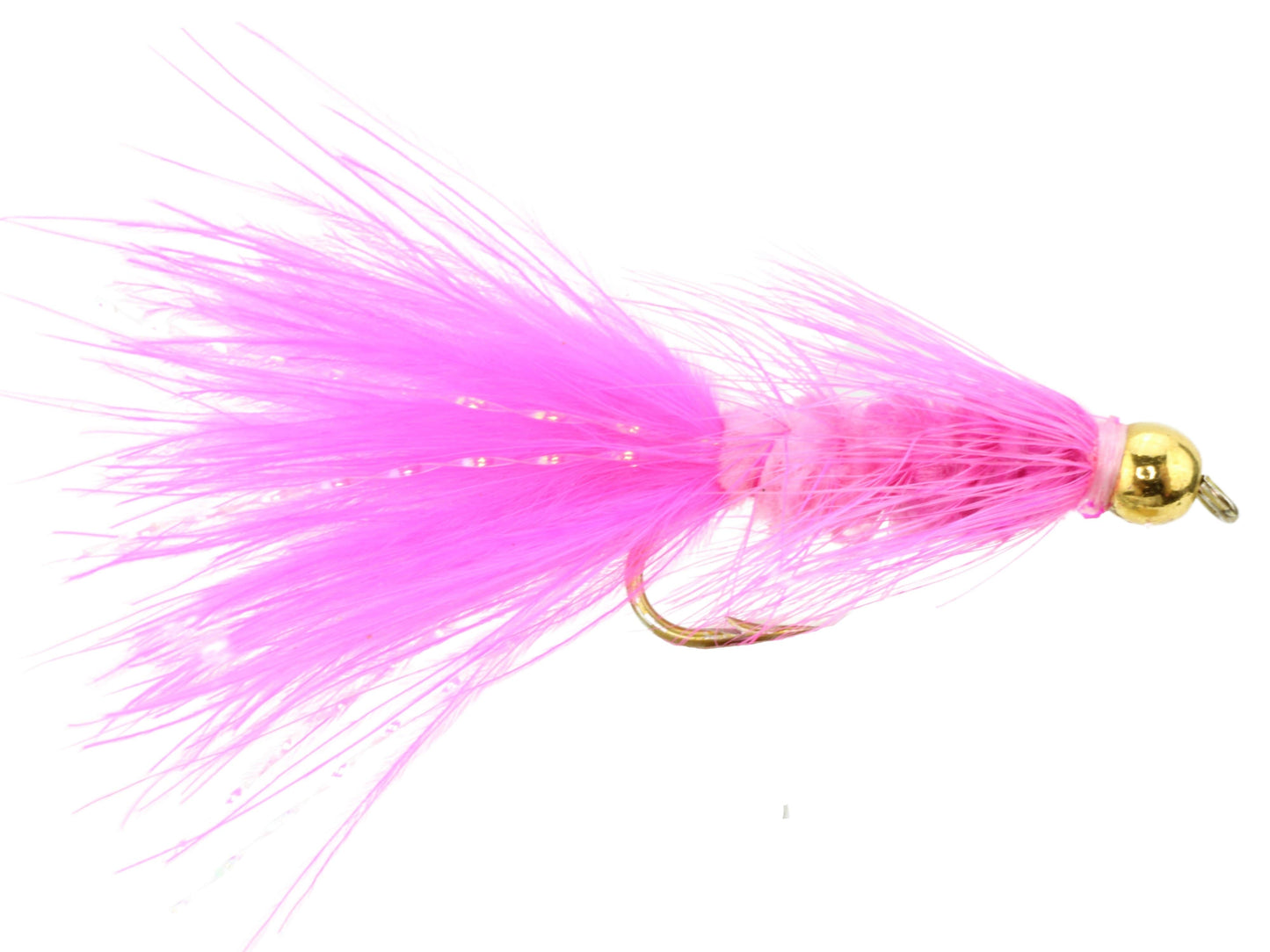 Wild Water Fly Fishing Pink Wooly Bugger w/ Bead Head, Size 10 (Qty 6) | SendIt Sailing