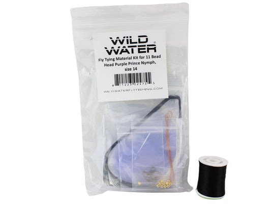 Wild Water Fly Fishing Fly Tying Material Kit, Bead Head Purple Prince Nymph | SendIt Sailing