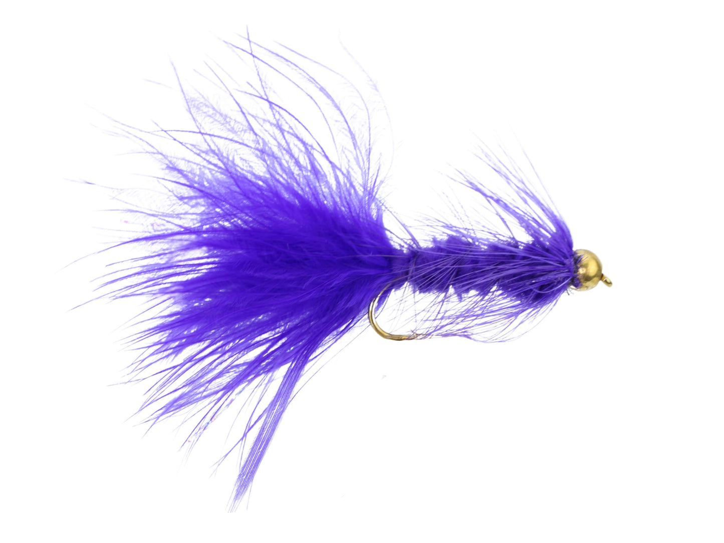 Wild Water Fly Fishing Purple Wooly Bugger w/ Bead Head, Size 10 (Qty 6) | SendIt Sailing