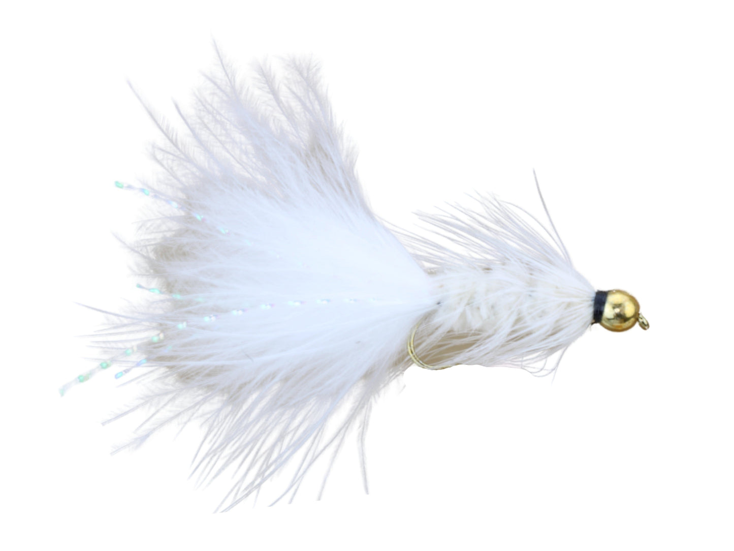 Wild Water Fly Fishing White Wooly Bugger w/ Bead Head, Size 10 (Qty 6) | SendIt Sailing