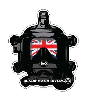 Black Mask Divers Union Jack FFM Sticker