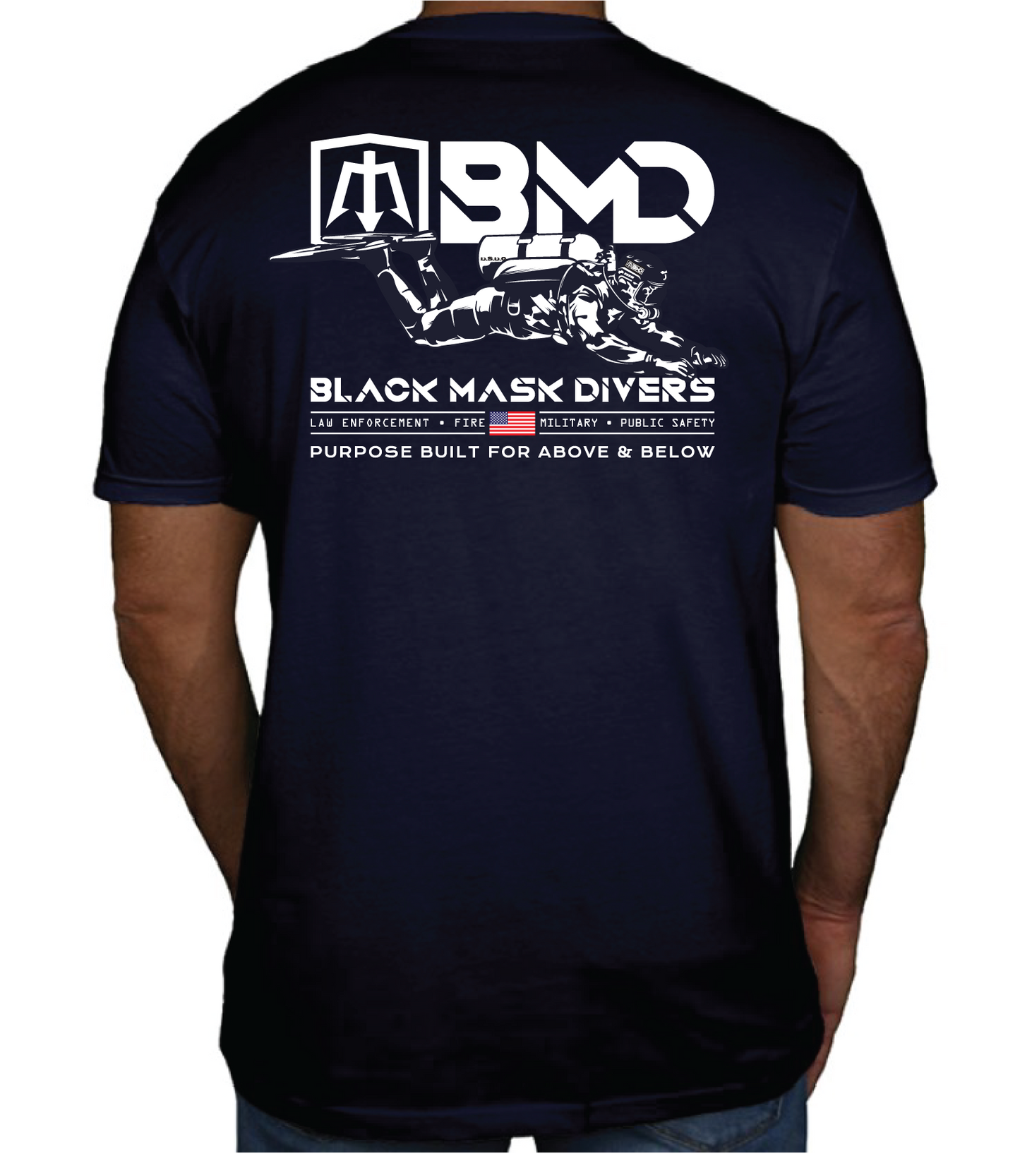 Black Mask Divers Searcher T-shirt Navy