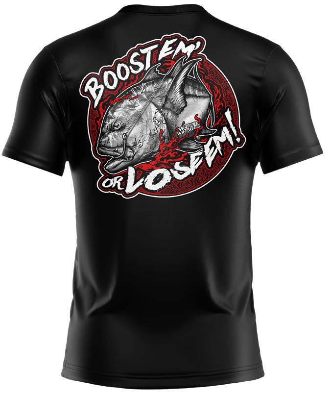 Boost Em Or Lose Em Bloody Black Dri Fit T-Shirt (Adult/Keiki)