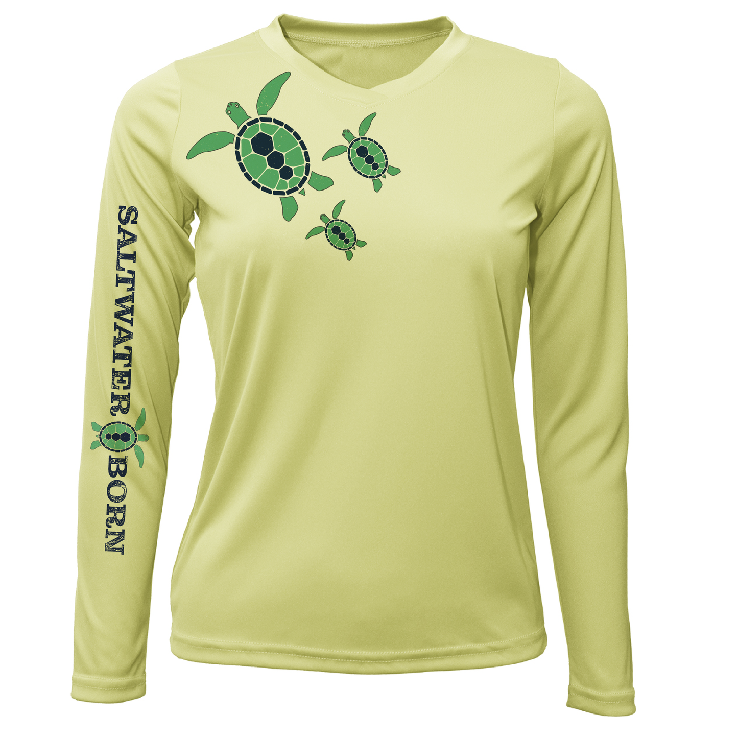 Key West, FL Baby Turtles Women's Long Sleeve UPF 50+ Dry-Fit Shirt