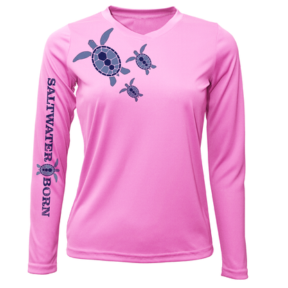 Key West, FL Baby Turtles Women's Long Sleeve UPF 50+ Dry-Fit Shirt