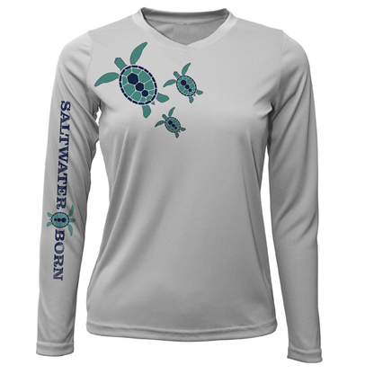 Key West, FL Baby Turtles Women's Long Sleeve UPF 50+ Dry-Fit Shirt