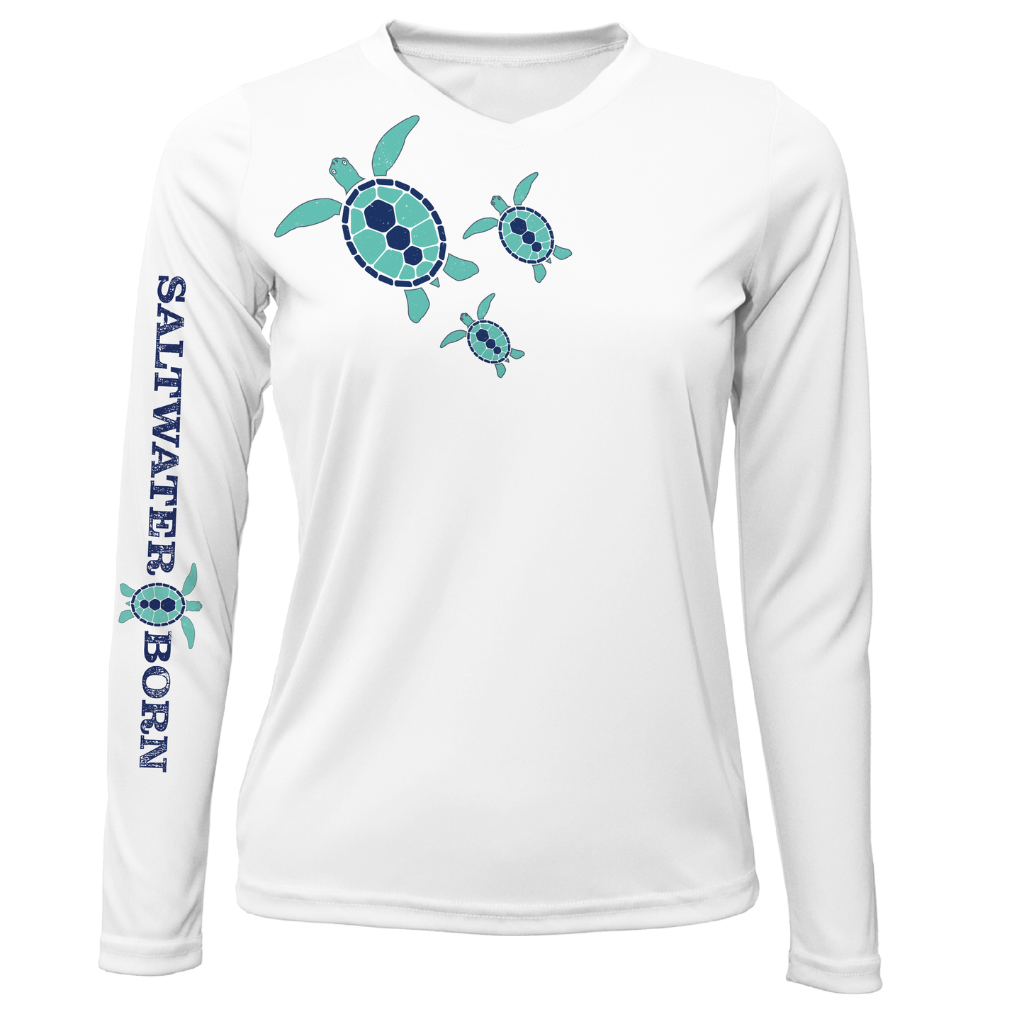 Key West, FL Baby Turtles Women's Long Sleeve UPF 50+ Dry-Fit Shirt