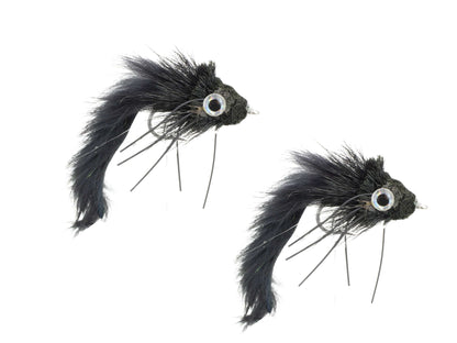 Wild Water Fly Fishing Black Rabbit Tail Diver, Size 1/0 (Qty 2) | SendIt Sailing