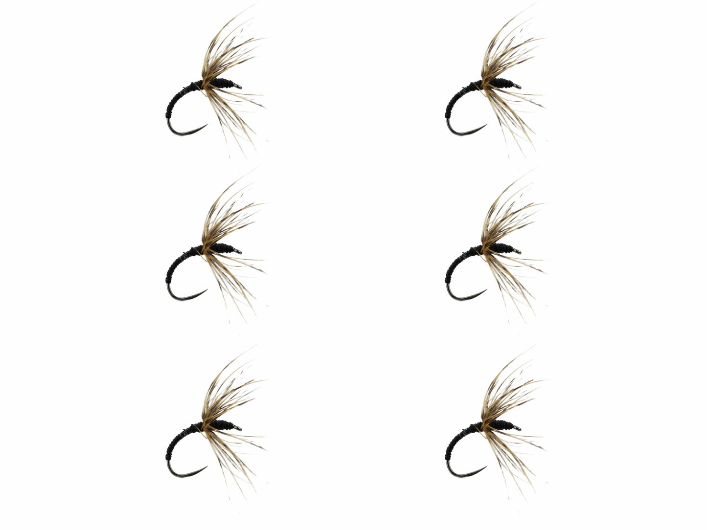 Wild Water Fly Fishing Black Sakasa Kebari Tenkara Fly, size 12 (Qty 6) | SendIt Sailing