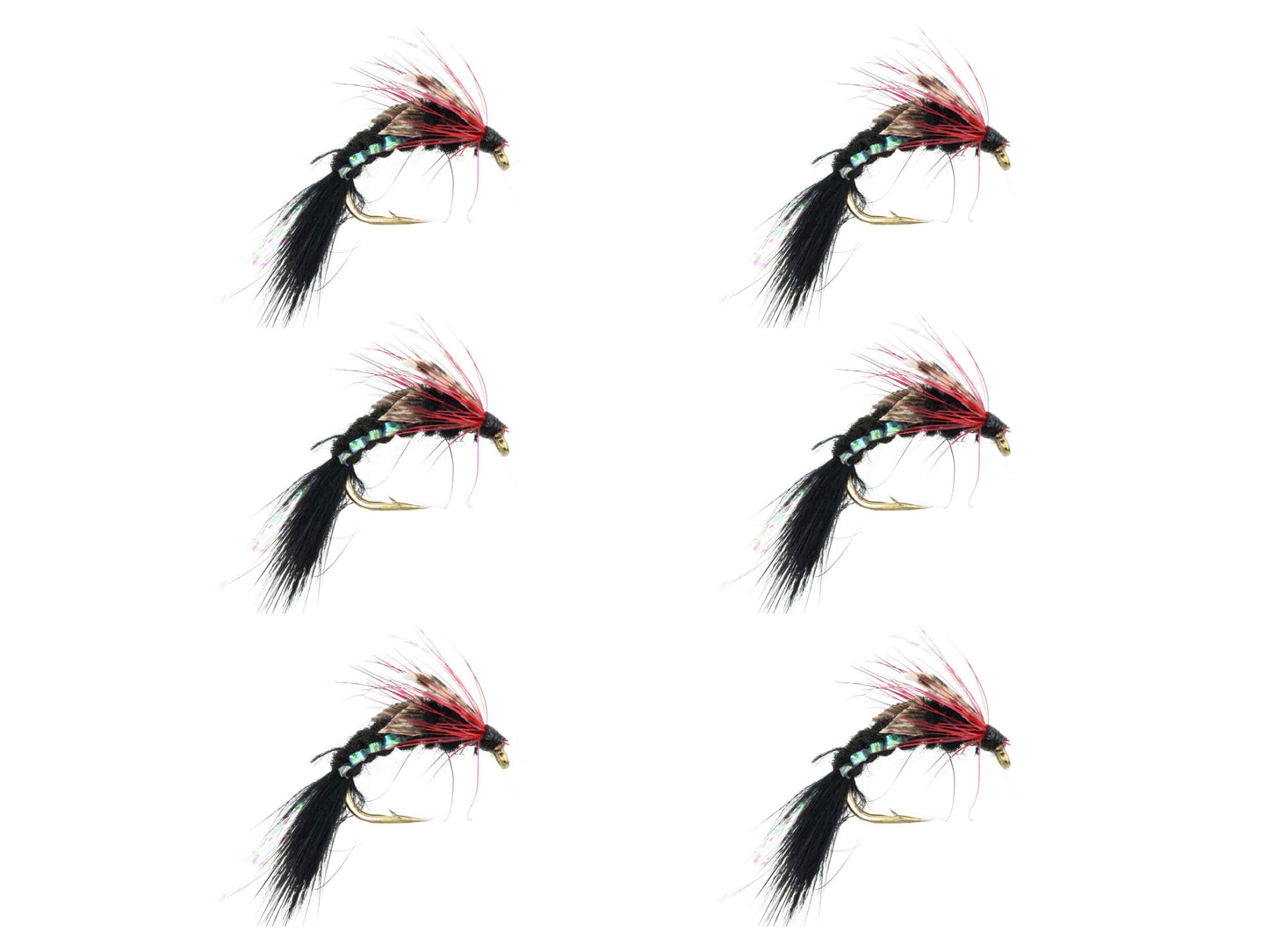 Wild Water Fly Fishing Woven Black Caddis, Size 10 (Qty 6) | SendIt Sailing