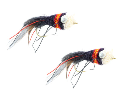 Wild Water Fly Fishing Black, Red and Orange Deer Hair Bass Bug, size 2 (Qty 2) | SendIt Sailing