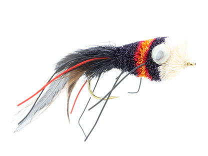 Wild Water Fly Fishing Black, Red and Orange Deer Hair Bass Bug, size 2 (Qty 2) | SendIt Sailing