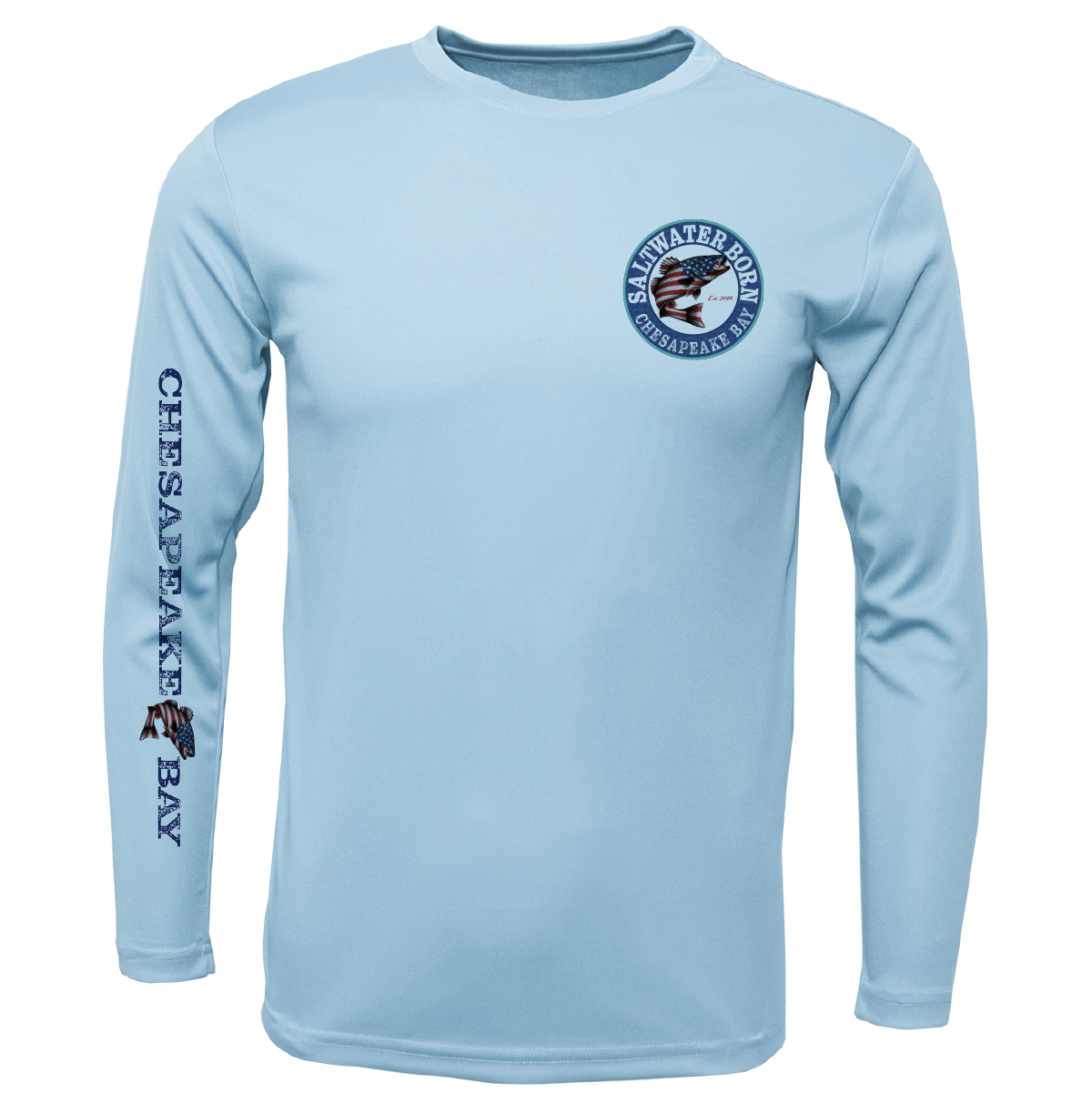 Chesapeake Bay USA Rockfish Men's Long Sleeve UPF 50+ Dry-Fit Shirt