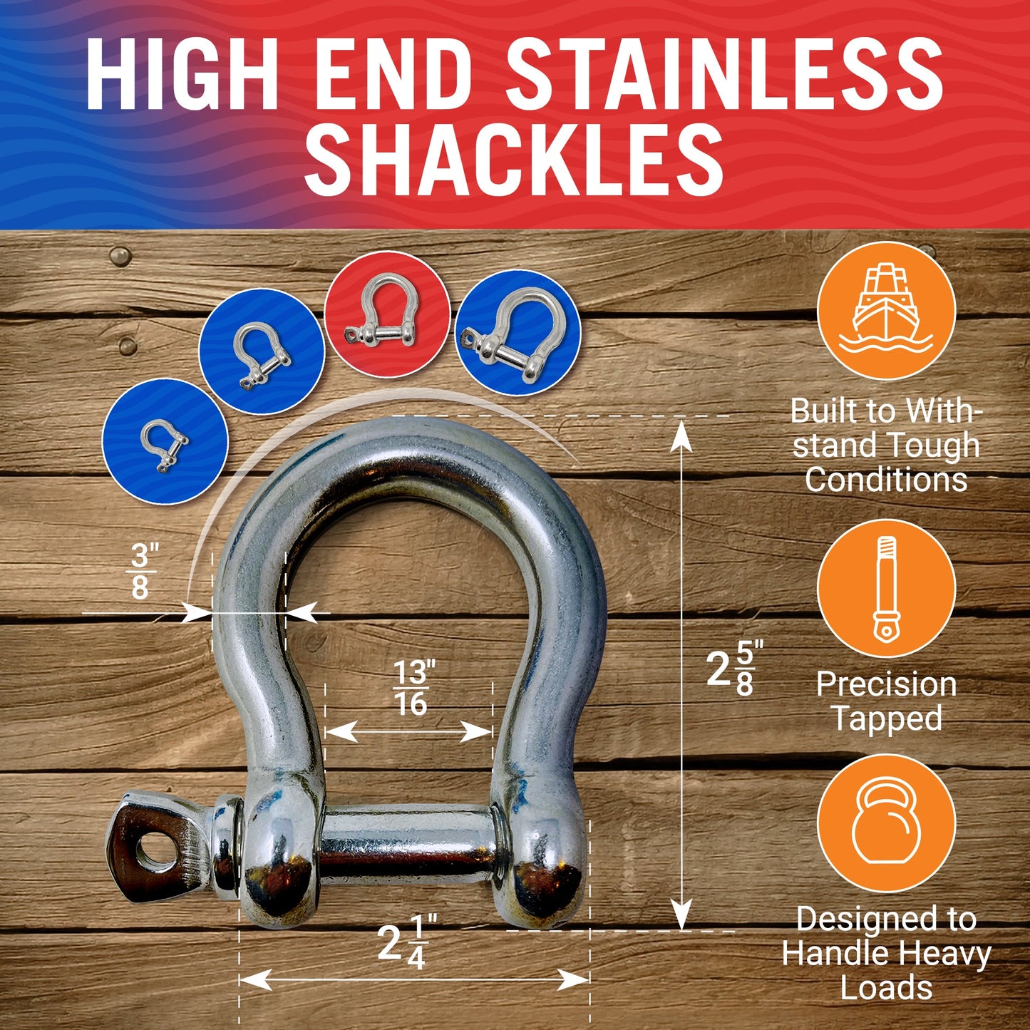 Stainless Steel Bow Shackles