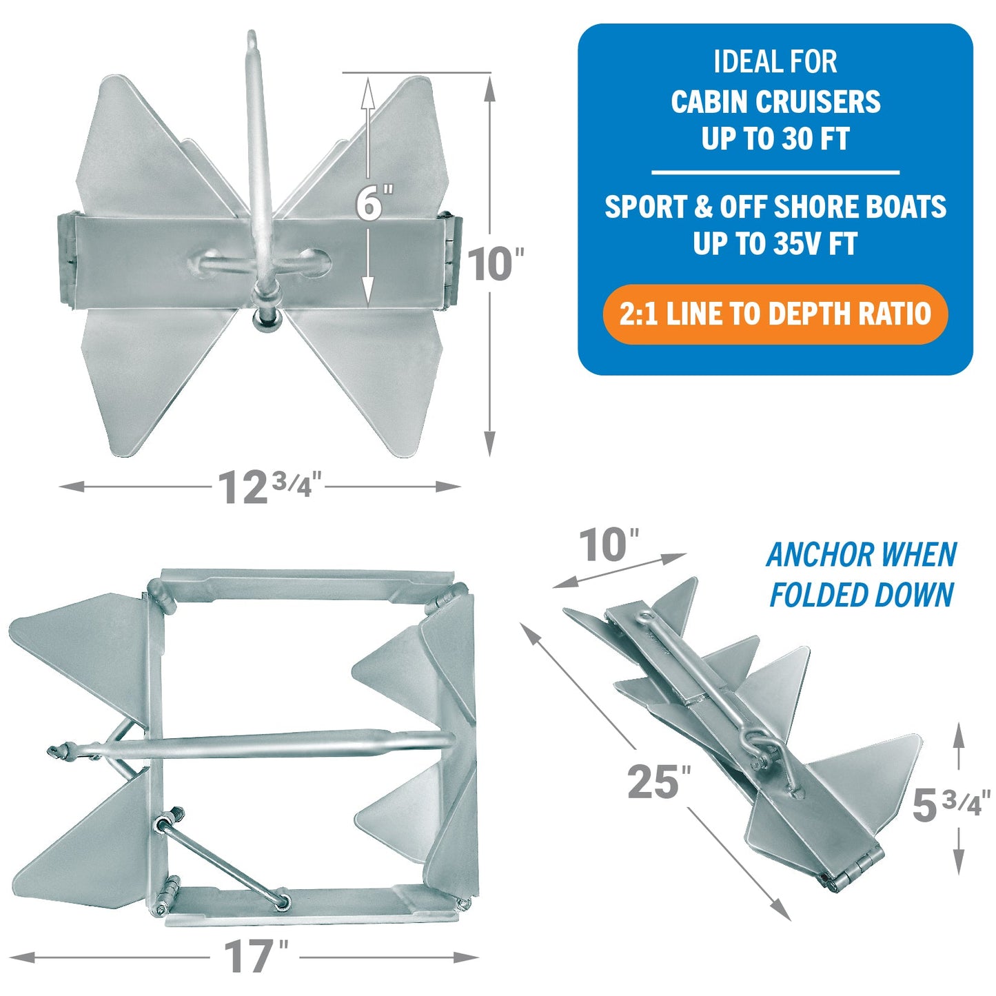 Better Boat Box Anchor for Boats Folding Anchor