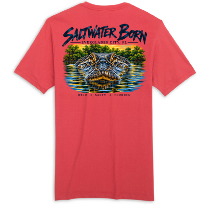 Everglades City, FL Gator Men's Cotton Tee