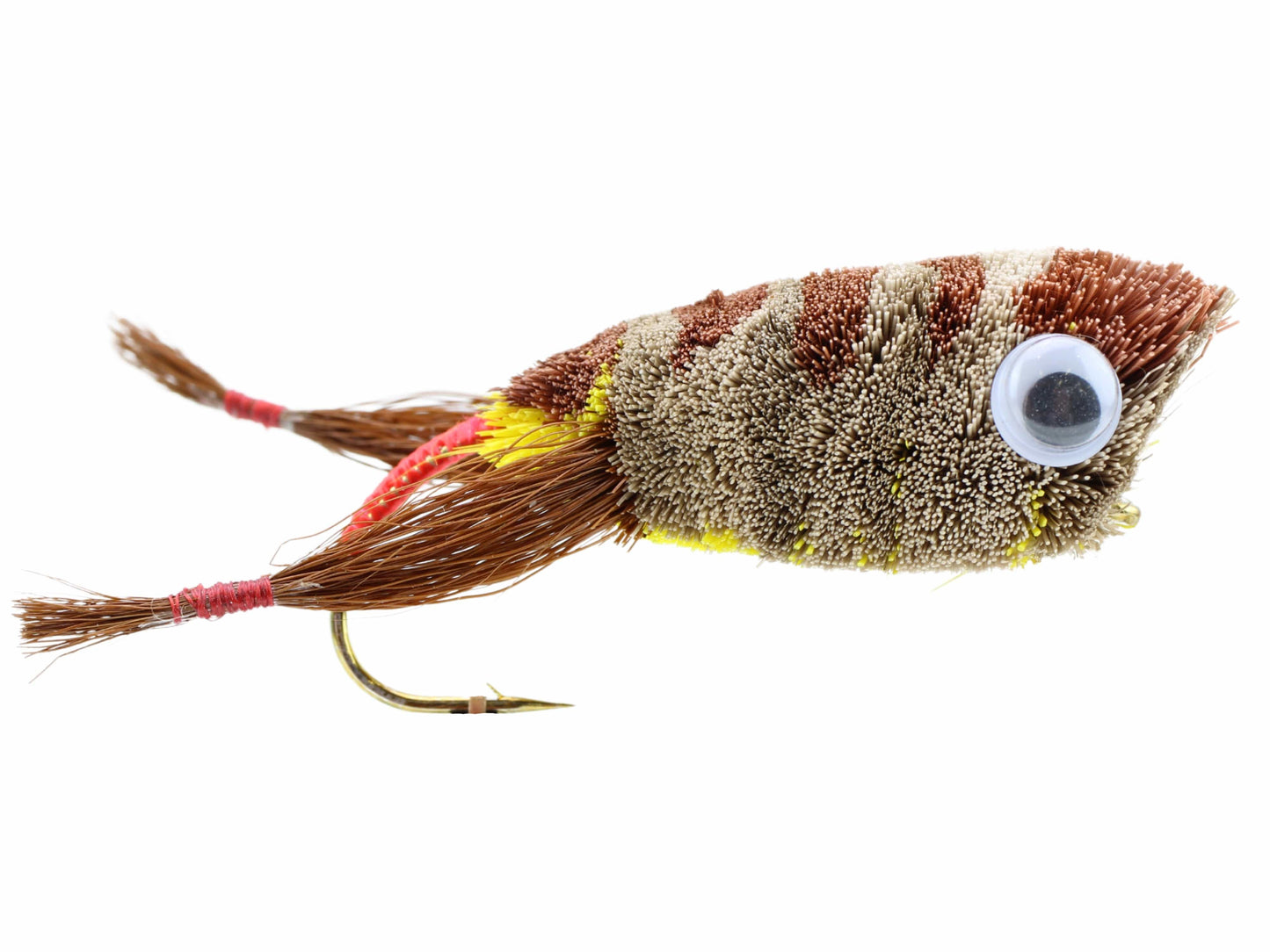 Wild Water Fly Fishing Deer Hair Brown Frog Popper, Size 2 (Qty 2) | SendIt Sailing