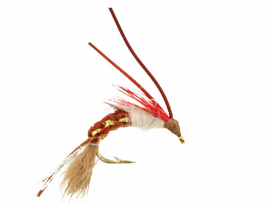 Wild Water Fly Fishing Woven Brown Caddis with Rubber Legs, Size 10 (Qty 6) | SendIt Sailing