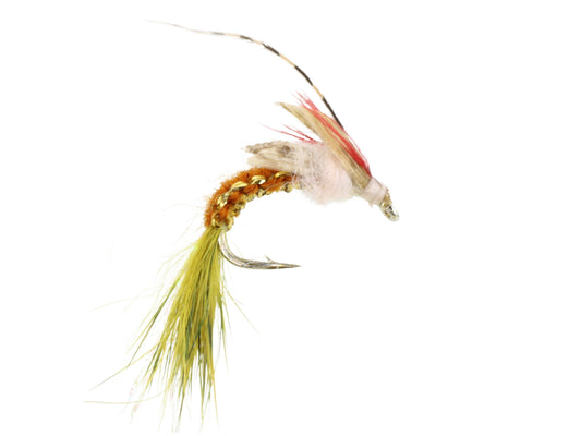 Wild Water Fly Fishing Woven Brown and Olive Caddis, Size 10 (Qty 6) | SendIt Sailing