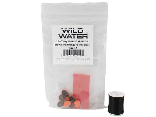 Wild Water Fly Fishing Fly Tying Material Kit, Brown and Orange Foam Spider | SendIt Sailing