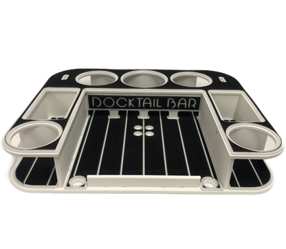 Docktail Butler Boat Table with Adjustable Rod Holder Mount