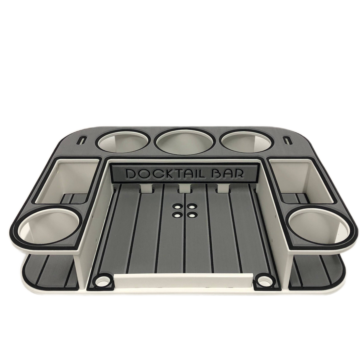 Docktail Butler Boat Table with Adjustable Rod Holder Mount