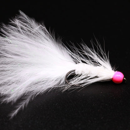 HazyFly White Crystal Bugger Pink Head