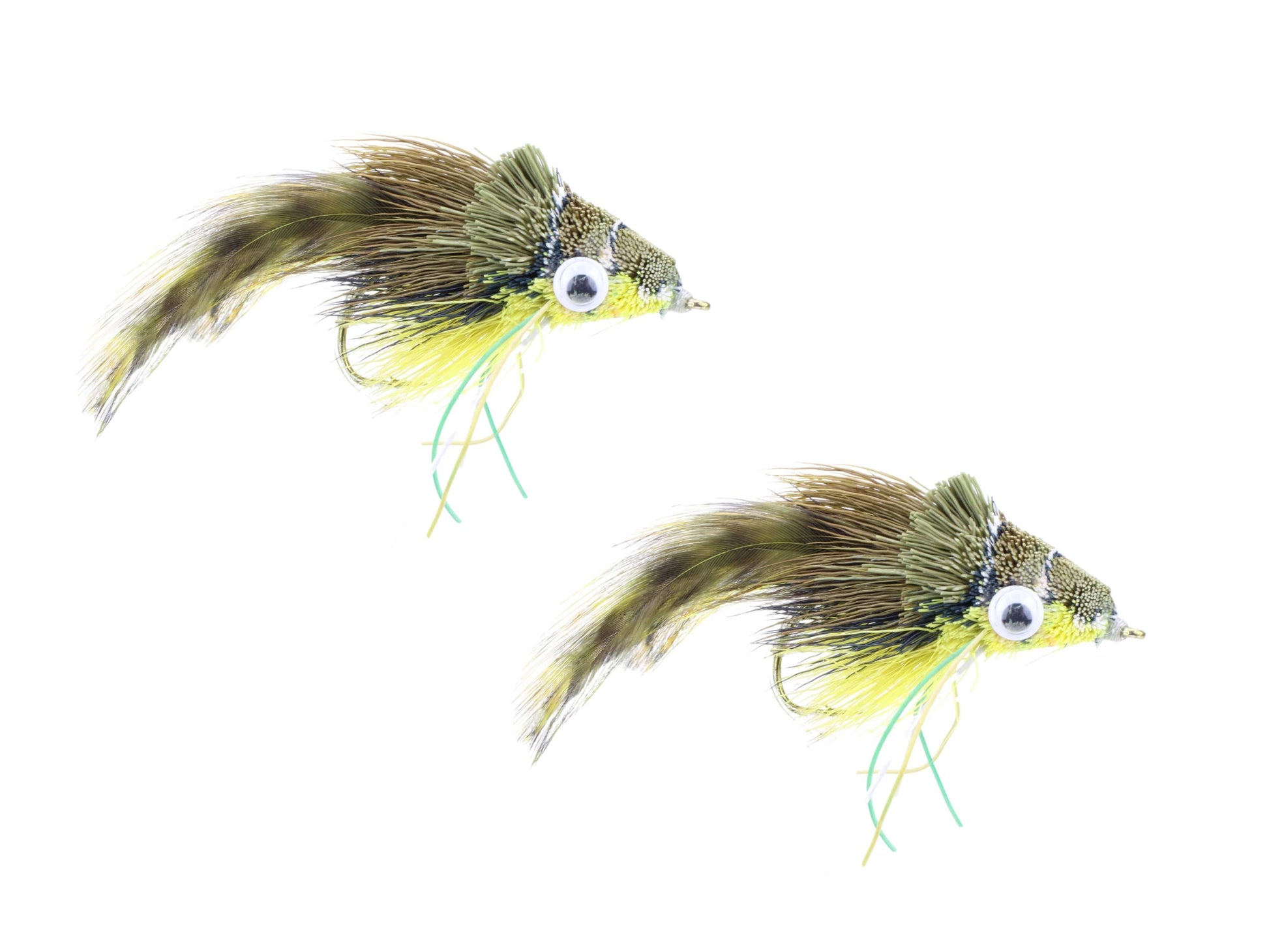 Wild Water Fly Fishing Green Camo Frog Deer Hair Diver, Size 2 (Qty 2) | SendIt Sailing