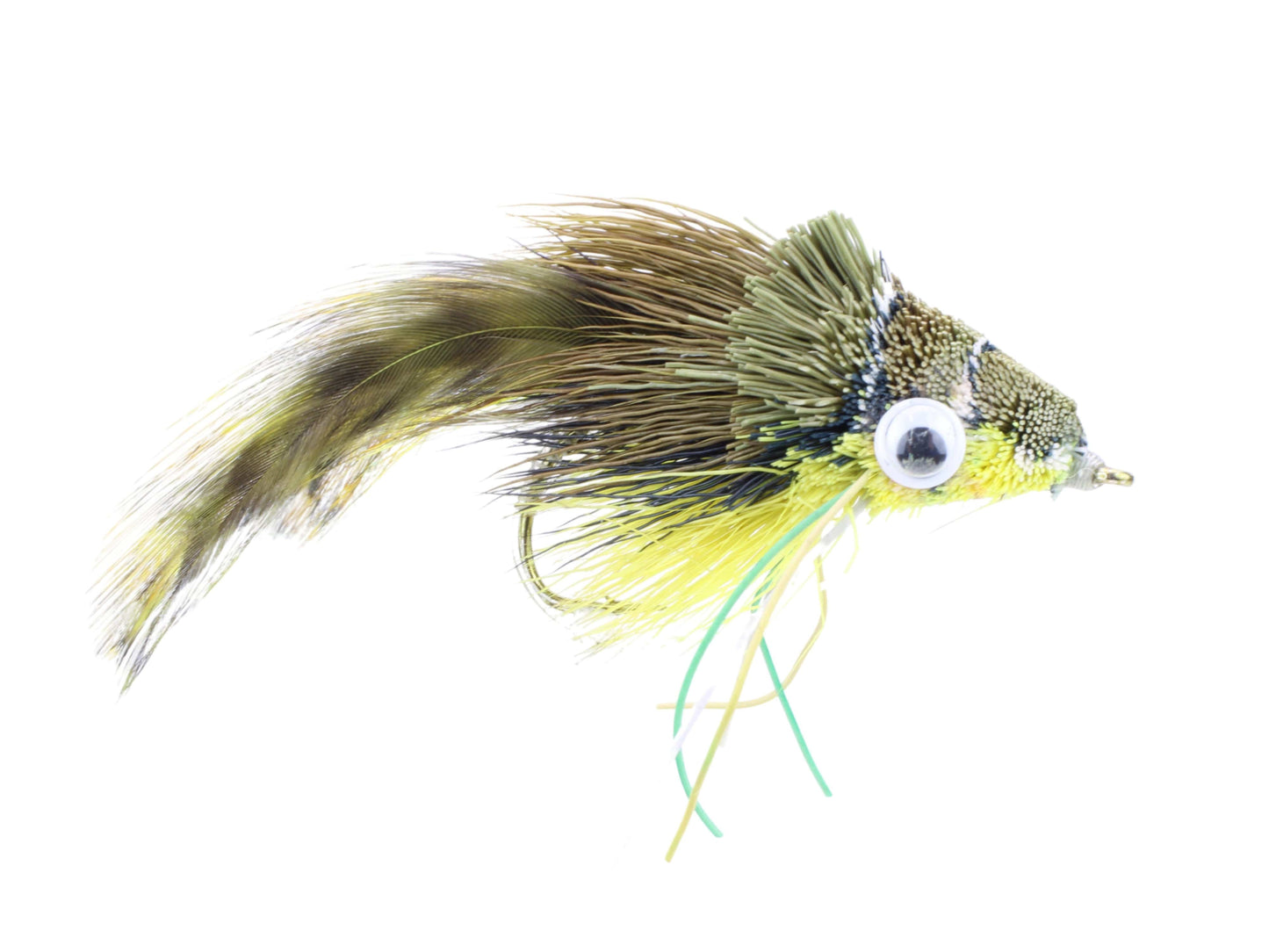 Wild Water Fly Fishing Green Camo Frog Deer Hair Diver, Size 2 (Qty 2) | SendIt Sailing