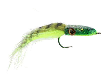 Wild Water Fly Fishing Camo Frog Pattern Snake Head Popper, Size 2/0 (Qty 2) | SendIt Sailing